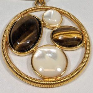 Joan Rivers Tiger Eye MOP Choker Necklace